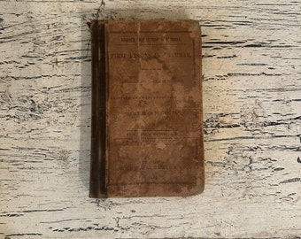 Antique School Book - Green's Fist Lessons in Grammar, 1862 - Rustic, Tattered Reading Book