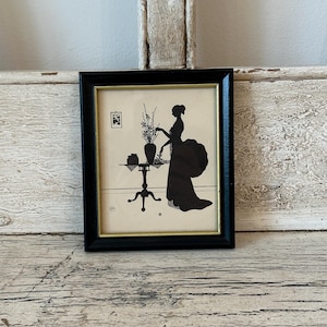 Petit imprimé silhouette vintage - effet légèrement vieilli - Wallace Nutting