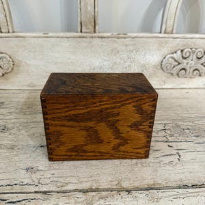 Rustic Recipe box - Small Hinged Wooden Box - Index Card Box