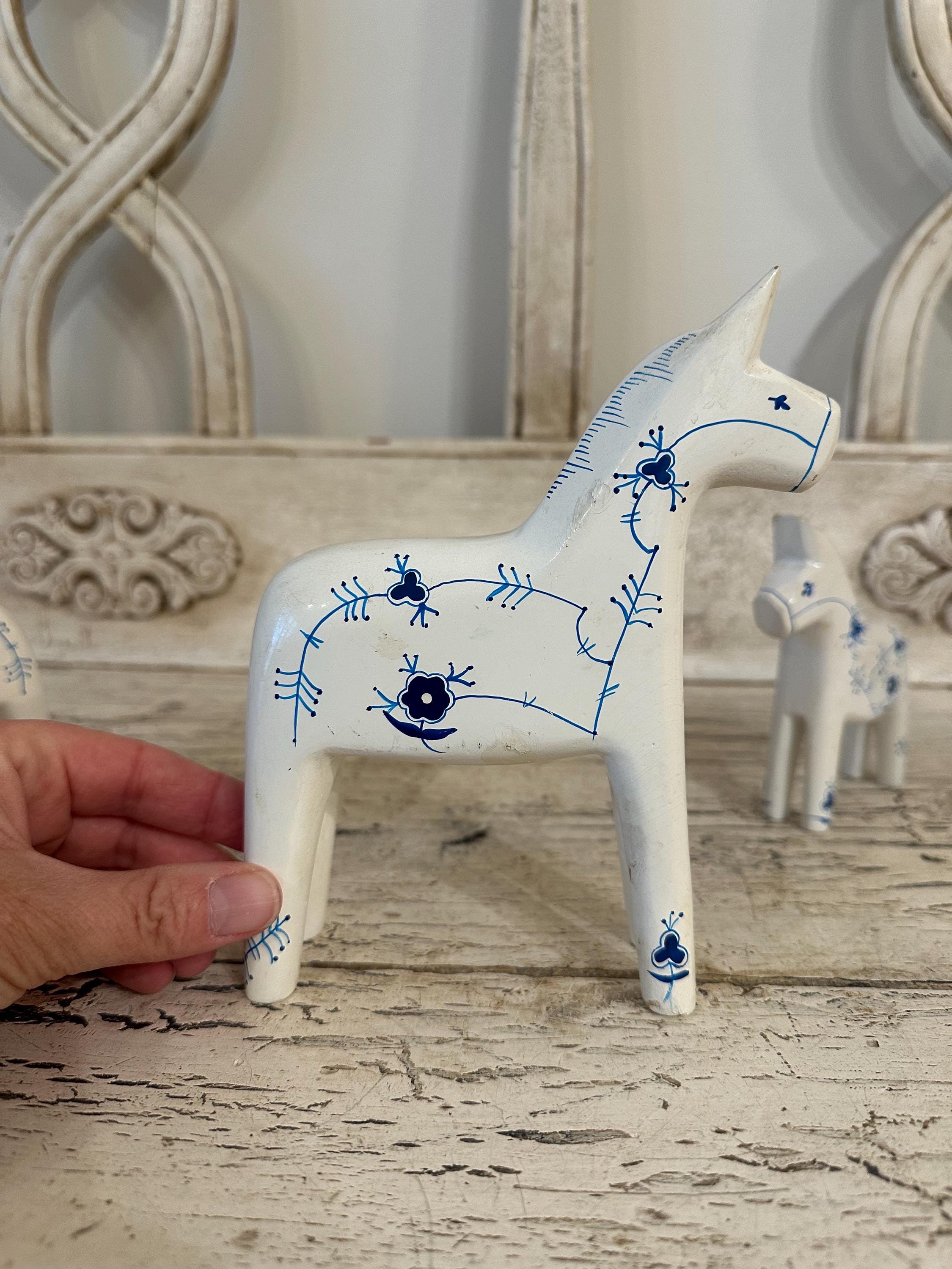 Vintage, Larsen Danmark Dala Horses - Set of 3 - Distressed