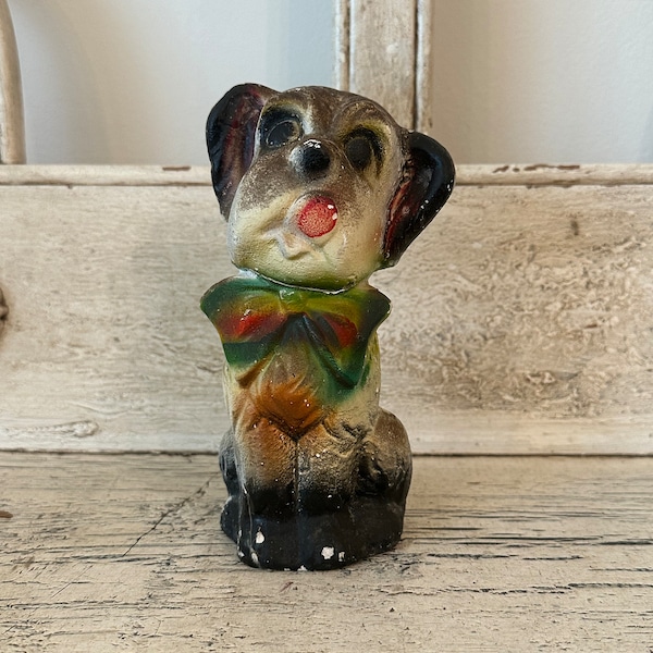 Vintage ChalkWare Dog - Retro Carnival Prize - Sweet Nursery Decor