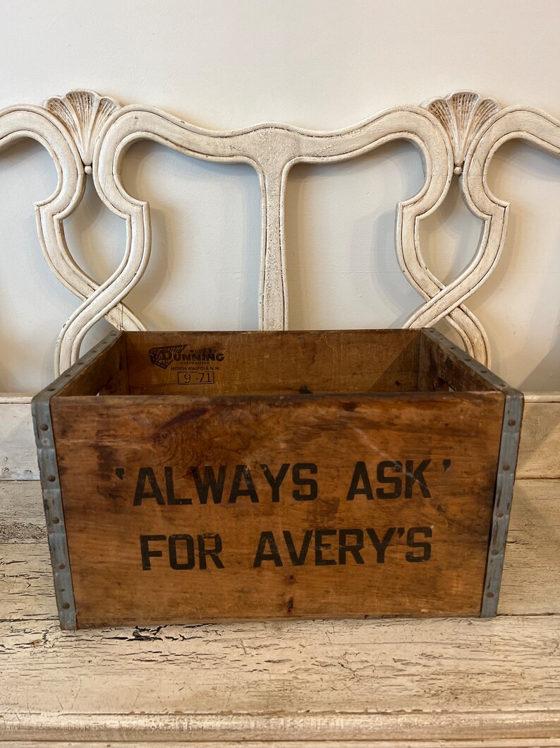 Vintage Rustic Wooden Crate Avery's Soda Always Ask Etsy