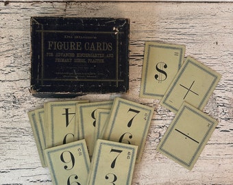 Antique Flash Cards - Du Shane's Figure Cards for Advanced Kindergarten and Primary School Practice - 1888