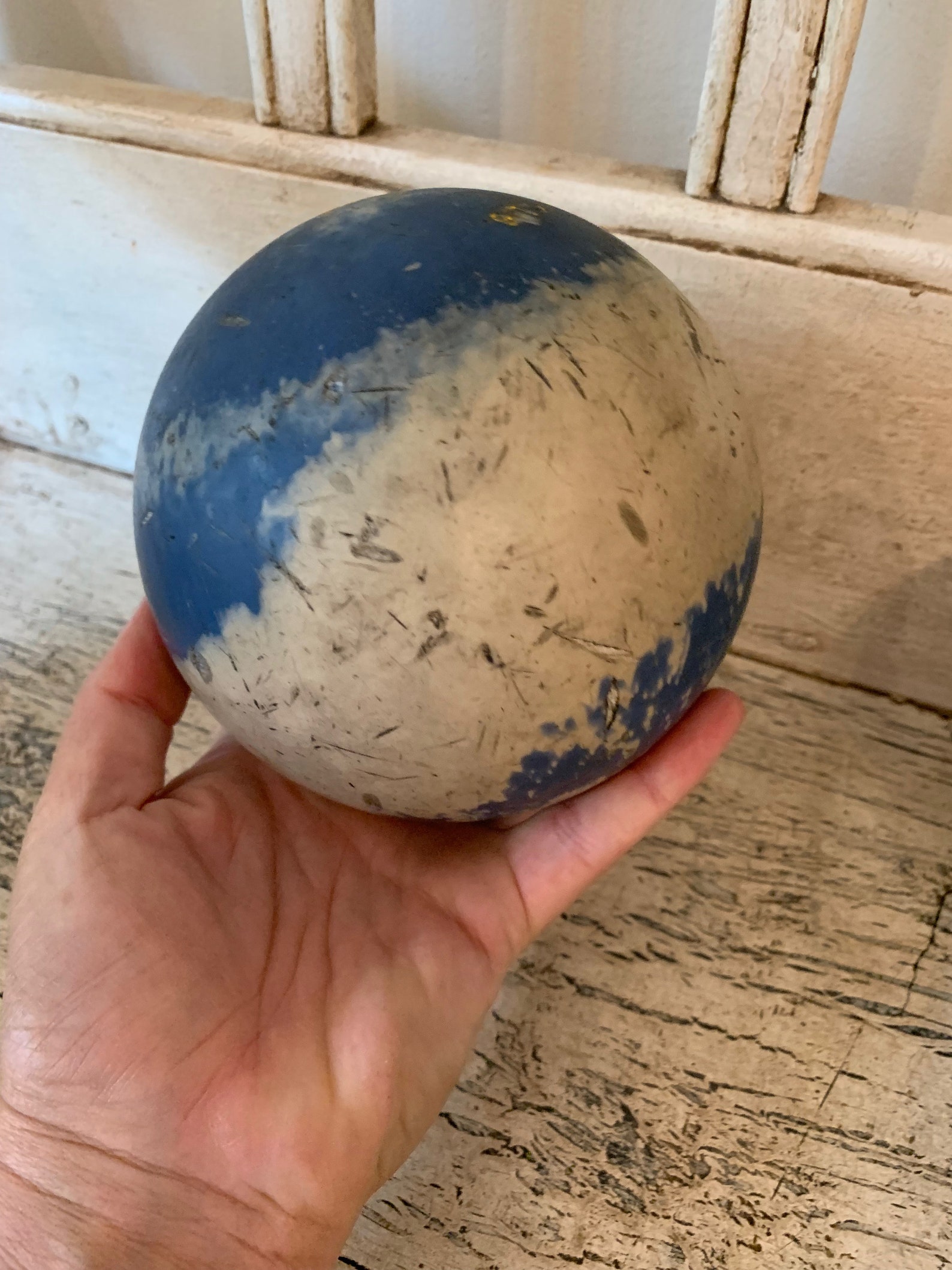 Vintage Duckpin Bowling Balls Blue and White 3.5 Pounds Etsy