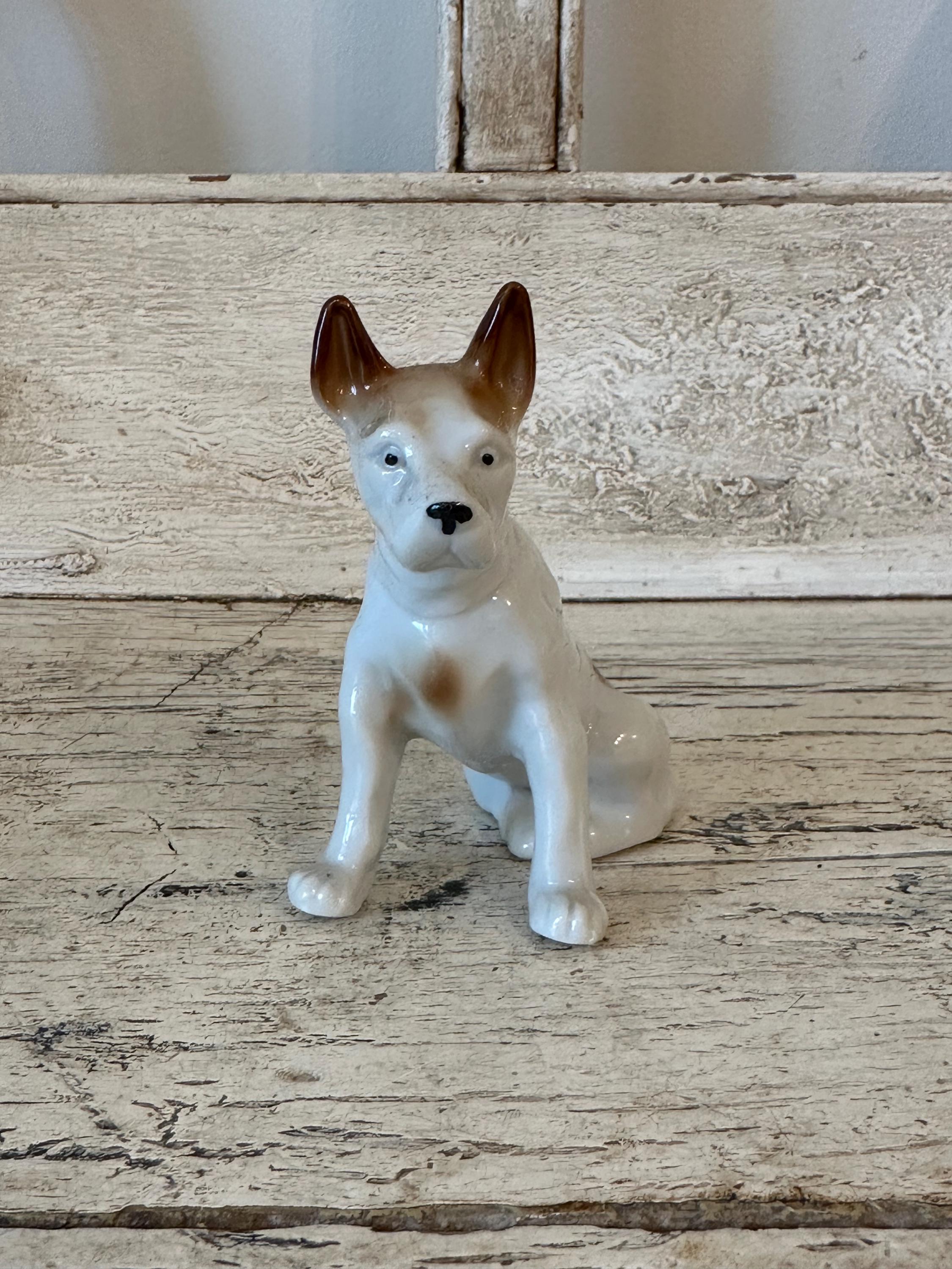 Vintage Dog Figurine - 1950s Ceramic Dog Statue - Boston Terrier