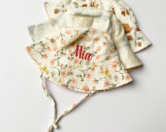 Custom Embroidered Lightweight Cotton Bucket Hat – Ideal for Hiking, Camping, Travel, or as a Baby Shower Gift. Personalize for Summer Fun!