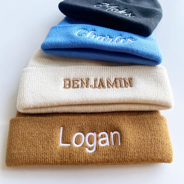 Custom Embroidered Beanie Hat,Personalized Beanie Winter Hat,Unisex Beanies Hats, Christmas Gift for Mom,Birthday Gift for Her,Babyshower