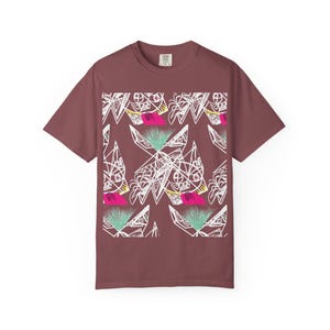 Colorful Unique Unisex Garment-Dyed T-shirt, Artistic Abstract Tee, Wearable Art Gift, Custom Graphic Shirt, Boho Clothing, Festival Top