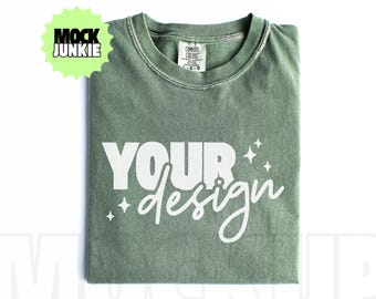 Comfort Colors 1717 Moos T-Shirt Mockup, Flatlay JPEG (Digitaler Download)