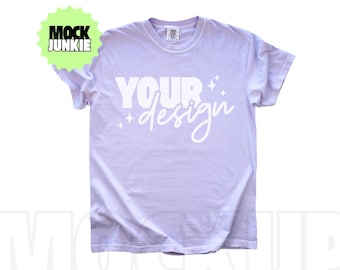 Comfort Colors 1717 Orchid Mockup | Flat Lay T-Shirt Mockup | POD Mockup for Shirt Designs | C1717 Orchid Unisex Photo