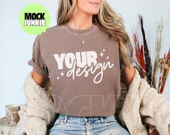 Maqueta de Comfort Colors 1717 / Camiseta Espresso Otoño (Descarga digital)