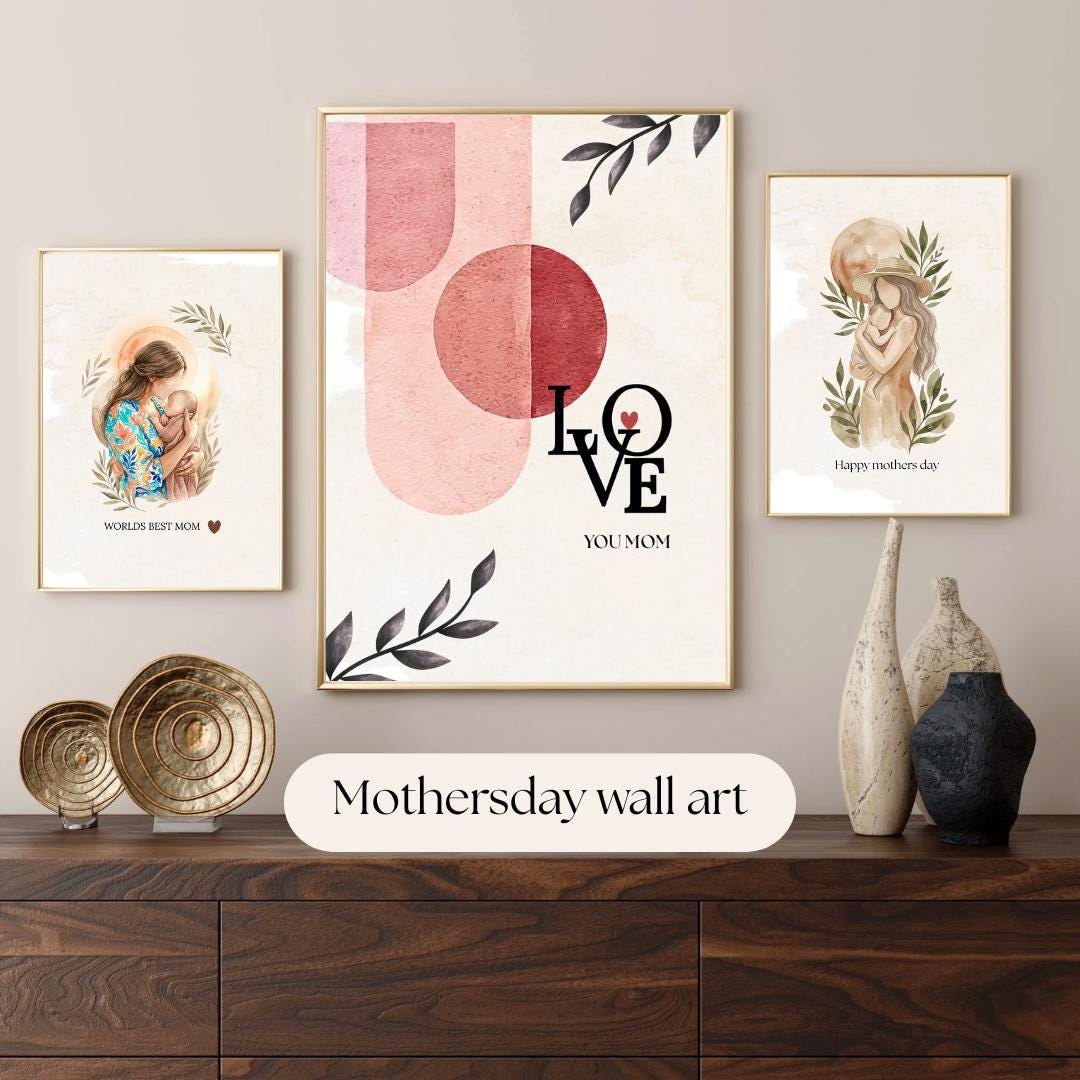 Mother Wall Art Set of 3 Printable Mothers Day Gift Neutral Boho Decor ...
