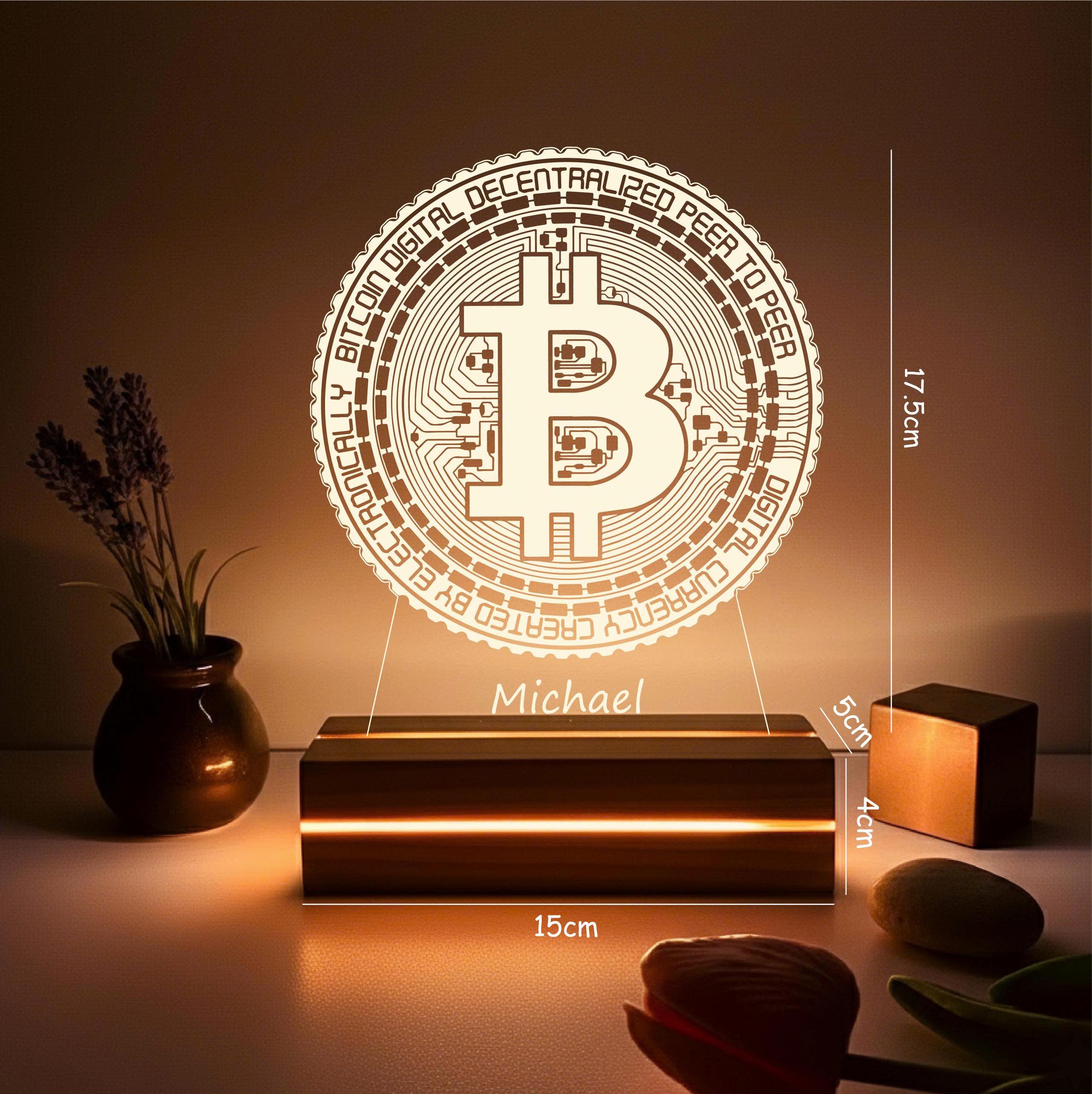 Bitcoin Night Light, Custom Engraved Acrylic Lamp With Personalized Text,  Crypto Home Decor Gift - Etsy Israel