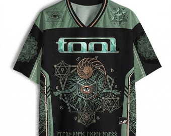 Tool Band Inspired Mesh Jersey, Sacred Geometry Psychedelic Shirt, Spiritual Eye Graphic Tee, Prog Rock Fan Gift, Unisex Jersey