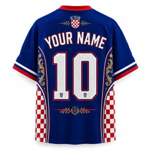 Custom Croatia Mesh Jersey, Personalized Name & Number Shirt, Hrvatska Heritage Football Jersey Gift for Fans image 2