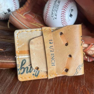 Repurposed Baseball Glove Leather Wallet - Handmade