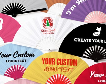 Benutzerdefinierter Text Logo Clack Fans, Hochzeit Gastgeschenke, Giveaway Geschenk