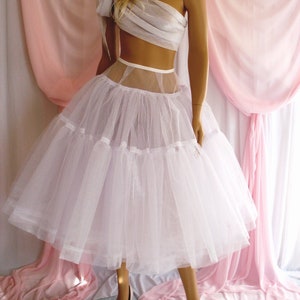 Custom Made 1950s, Various Fullness, Mid-length Crinoline Petticoat underskirt for wedding, evening gowns, vintage dresses, skirts, costumes