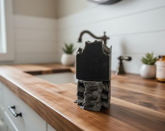 Driftwood & Dusk Artisan Activated Charcoal Soap: Cedarwood, Grapefruit, Bergamot Essential Oils