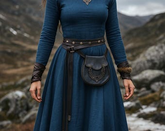 Viking Renaissance Maxi Dress | Medieval Elven Costume Gown