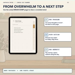 Undated ADHD Digital Planner for Goodnotes: Cozy Cat Daily & Weekly PDF ...