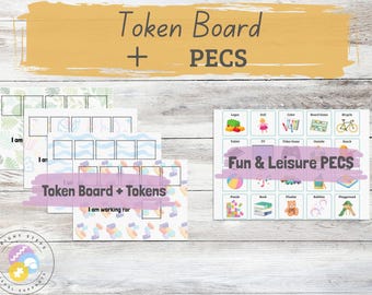 DINOSAURS - Token Board + Tokens  + PECS - Printable - Visual supports, Communication aids