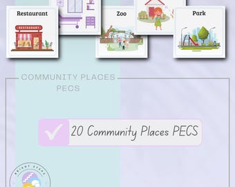 Community Places PECS - Communication Cards: Autism, Speech Therapy (PDF)
