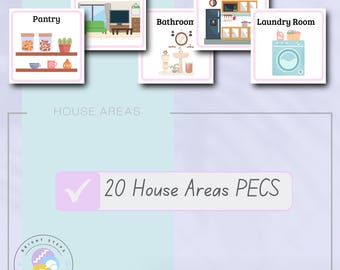 House Areas PECS - Communication Cards – Autism & Speech Therapy (Digital Download)