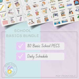 School Basics Bundle - PECS - Visual Communication Cards | Autism Classroom Schedule (PDF) Printable