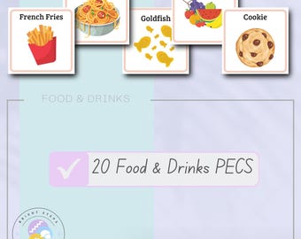 Food & Drinks PECS - Communication Cards: Autism, Speech Therapy (PDF) - Visual Supports