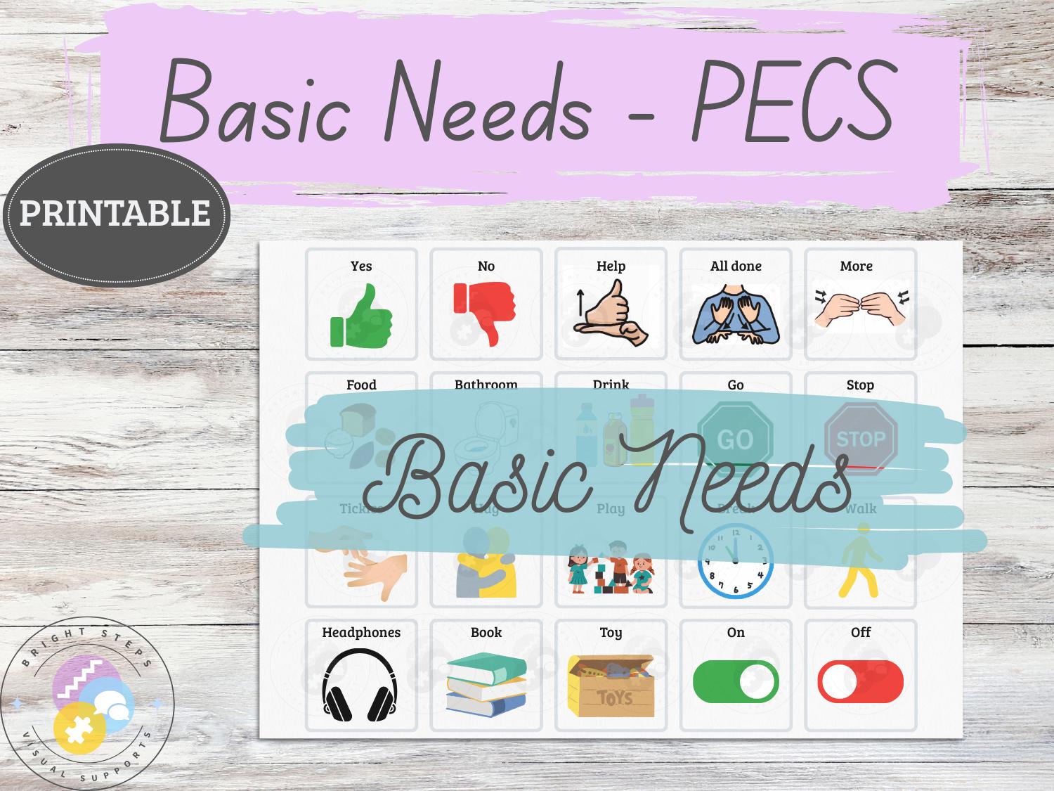 Basic Needs PECS Communication Cards: Autism & Speech Therapy (PDF) - Etsy