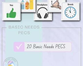 Basic Needs PECS - Communication Cards: Autism & Speech Therapy (PDF)