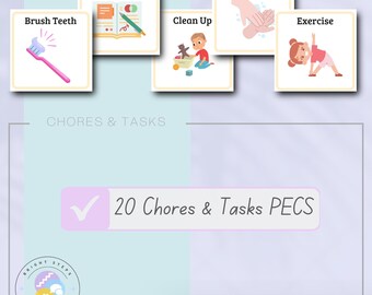 Chores & Tasks PECS - Communication Cards: Autism, Speech Therapy (PDF) - Visual Supports - Nonverbal Supports