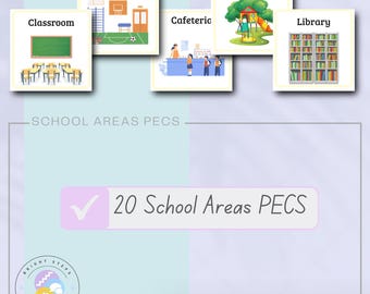 School Areas PECS - Communication Cards: Autism, ADHD, Speech Therapy (PDF)