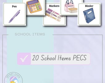 School Items PECS - Communication Cards - Autism & Speech Therapy (PDF) - Printable visual supports