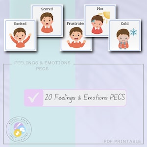 Feelings & Emotions PECS – Communication Tools (Digital Download), visual supports, autism supports