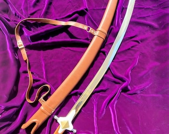 Shamshir islámico hecho a mano, espada con vaina de cuero, regalo para él