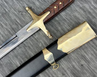 手作りのズルフィカル剣：彫刻が施されたトルコのオスマン帝国の剣