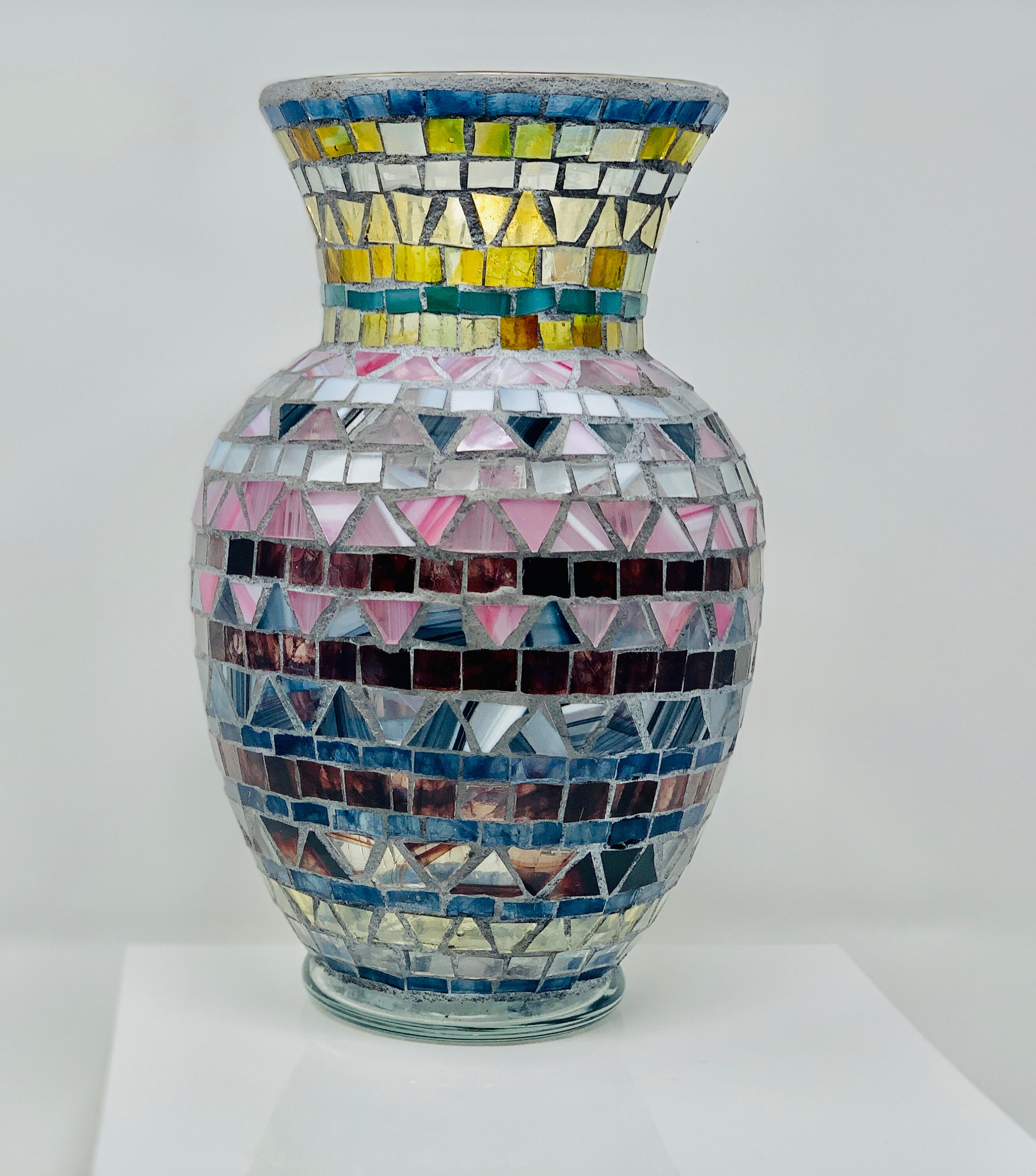 Glass mosaic vase Etsy