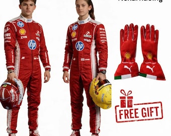 Trajes de Fórmula 1 para niños y adultos (2026) de pilotos famosos con guantes y zapatos a juego disponibles. Personalizables gratis con tu nombre, bandera, etc.