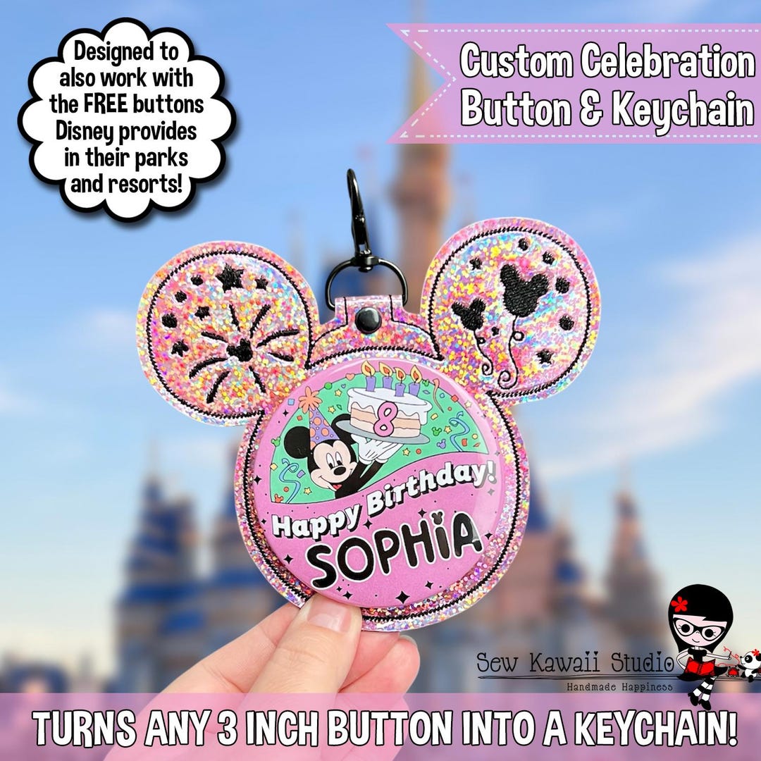 Custom Birthday Button Backer Keychain Button Holder Custom Badge ...