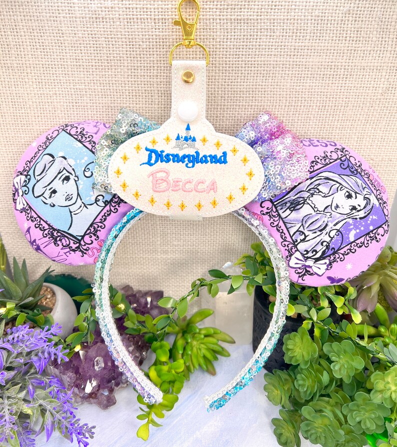 Ear Holder Cast Member Name Tag Badge Resort Mug Holder Magical Parks mEar Holders Backpack Keychain Minnie Ear Holder Clip on CUSTOM NAME image 8