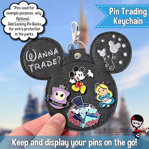 Pin Trading Keychain Pin Trading Display Pin Trader Lanyard Accessory Pin Holder Enamel Trader Key Chain Accessory BirthdayGift Black Silver