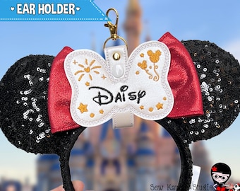 Customizable Mouse Ear Holder, Backpack Keychain - Faux Leather