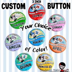 BIRTHDAY Button Custom Birthday Button Design Disney-inspired Parks Button Celebration Button Badge Event Button Family Vacation Button Gift