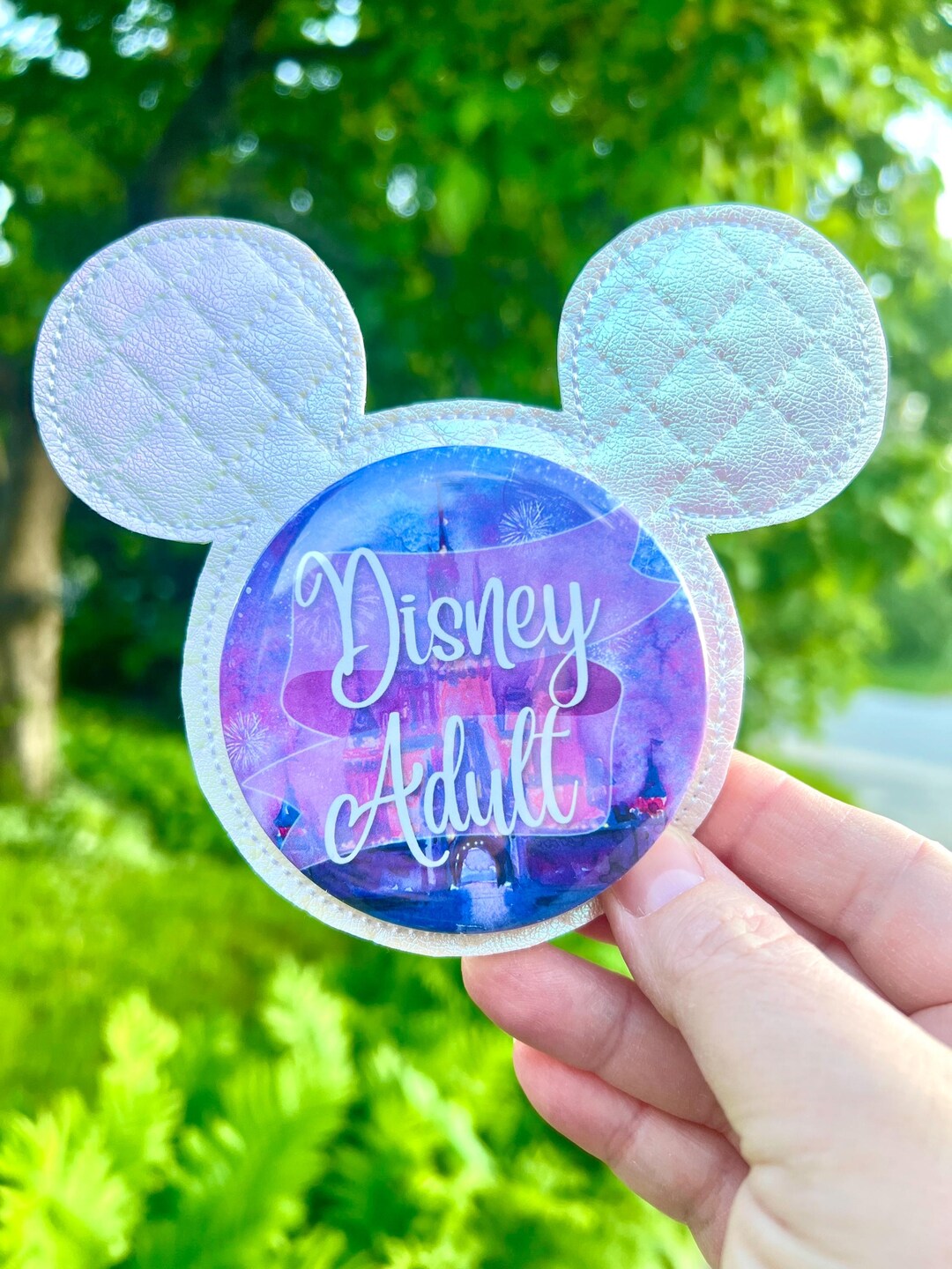 Castle Button & Quilted White Shimmer Button Backer Set Custom Button ...