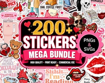 200+ Kindle & Good Notes Stickers | Digital Romance Book Stickers | Printable Spicy Romance BookTok Stickers | Smut, Trope, Reading Stickers