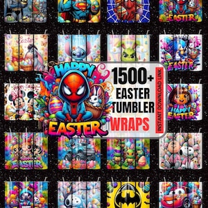 1200+ Easter Tumbler Wrap Bundle, Easter Cartoon Tumbler Wrap, 20oz Skinny Easter Tumbler PNG Easter Eggs Sublimation Designs,Digital files