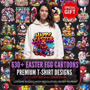 630+ Easter Cartoon Png Bundle, Easter Png, Cartoon Easter Bundle, Bunny, Superhero Trendy, Digital Download, Sublimation Design, Easter SVG