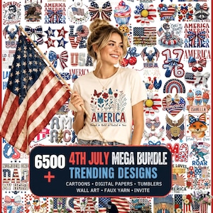 6500+ America 250th Anniversary PNGs, USA Patriot Designs, USA Flag, Coquette Bow, Faux Quilted Patchwork, Superhero, Cartoon PNGs